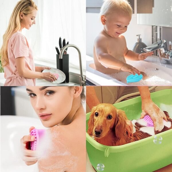 TDHDIKE Silicone Body Scrubber Loofah - Set of 3 Soft Exfoliating Body Bath Shower Scrubber Loofah Brush for Sensitive Kids Women Men All Kinds of Skin - Image 7