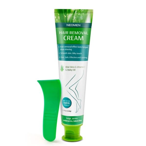 Hair Removal Cream for Men & Women : Painless Depilatory for Sensitive Skin & Intimate Areas, Moisturizing with Aloe Vera & Vitamin E, Safe for Face, Underarms, Bikini, Arms, Legs - Image 2