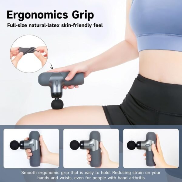 Mini Massage Gun,Portable Percussion Muscle Massager for Whole Body Back Pain Relief, Muscle Massager with 6 Massage Heads 4 Speeds, Best Gift for Him/Her - Image 3