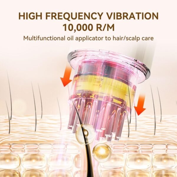 Electric Hair Oil Applicator and Scalp Massager 2 in 1, Latest Scalp Oil Applicator for ALL Hair Essential Oil Serum, Electric Quantitative Oil Dispensing Brush Handheld Hair Oil Dispenser Comb - Image 2