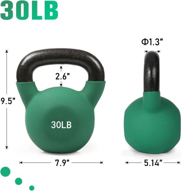 RitFit Neoprene Coated Solid Cast Iron Kettlebell 5 10 15 20 25 30 35 40 45 50 LB, Great for Full Body Workout, Cross-Training, Weight Loss & Strength Training - Image 4