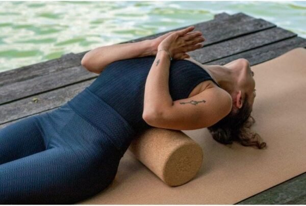Go4Cork Yoga High-Density Cork Body Roller - 8"" x 12"" | Strong Eco Cork Roller with Anti-Slip Grip | Enhances Yoga Practice & Provides Deep Tissue Massage for Quick Muscle Recovery, Natural - Image 4