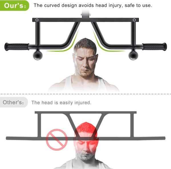 Kipika Heavy Duty Wall Mounted Pull Up Bar, Multifunctional Chin Up Bar, Adjustable Pull Up Bands for Chin Ups, Body Workout Home Gym System, Punching Bag Hanger, Resistance Bands Training - Image 4