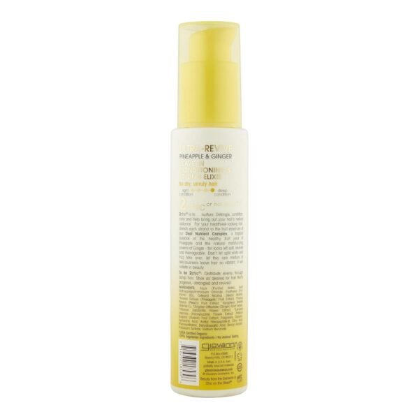 GIOVANNI 2chic Ultra-Revive Leave in Conditioner - Anti-Frizz Styling Elixir to Help Moisturize Dry, Unruly Hair, Enriched with Pineapple & Ginger, Works Great with Curly Hair, Color-Safe - 4 oz - Image 3