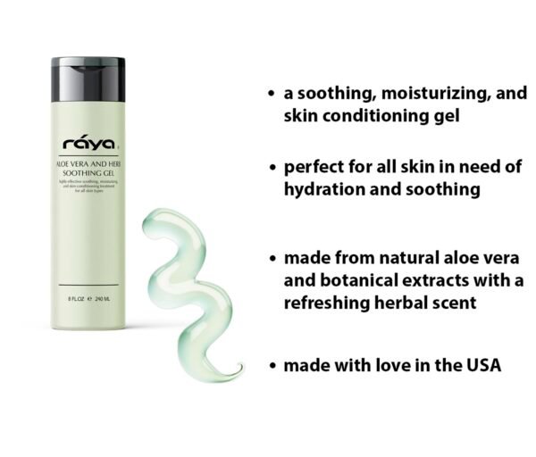 Raya Aloe Vera and Herbs Soothing Gel (323) | Effective, Soothing, and Moisturizing Treatment for the Face and Body | Comforts Dry, Chapped, and Irritated Skin - Image 4