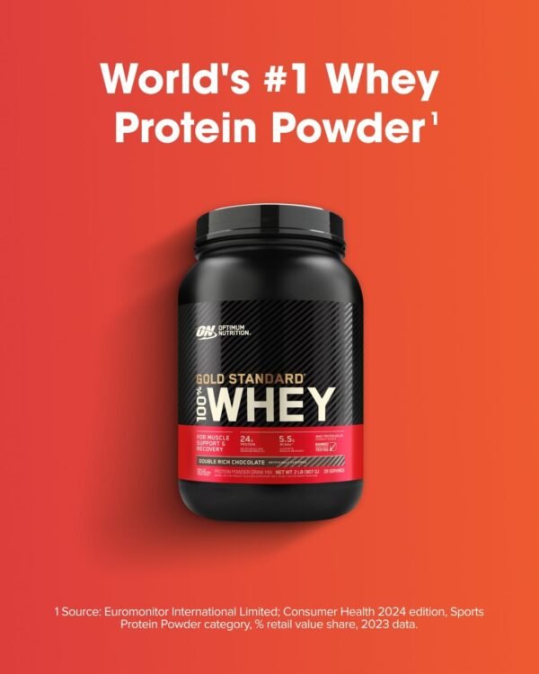 Optimum Nutrition ON Gold Standard 100% Whey Protein Primary Source Isolate - Double Rich Chocolate, 2 Lbs + ON Micronized Creatine Monohydrate Powder - Unflavored, 300 Grams - Image 3