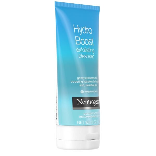 Neutrogena Hydro Boost Gentle Exfoliating Daily Facial Cleanser with Hyaluronic Acid, Clinically Proven to Increase Skin's Hydration Level, Non-Comedogenic Oil-, Soap- & Paraben-Free, 5 Oz, 3 Pack - Image 8