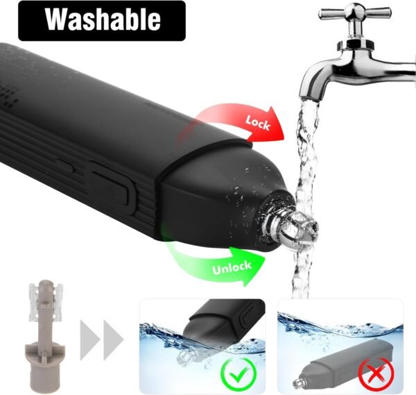 Professional Nose Hair Trimmer for Men, Painless Ear Eyebrow Hair Trimmer Mens Grooming Trimmer Excellent Cutting Power Waterproof Battery Operated Facial Removal Tool - Image 6