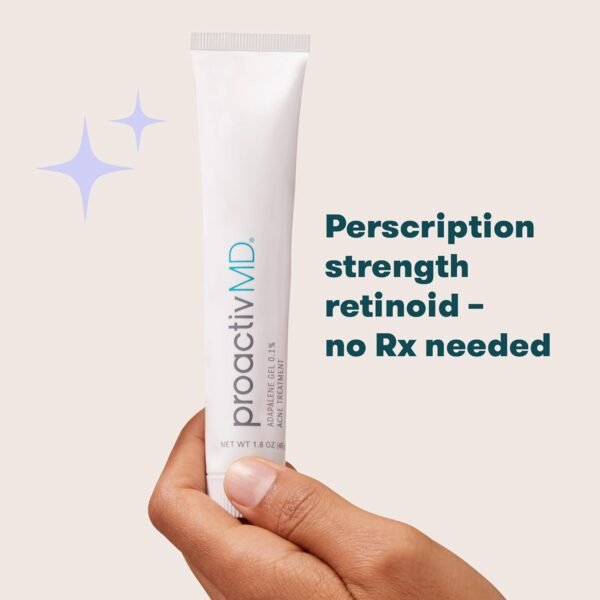 ProactivMD Adapalene Gel Acne Treatment - Prescription Strength Retinoids for Face and Body Acne, .1% Solution, 1.6 Oz, Unscented - Image 3