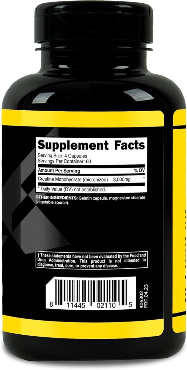 Primaforce Creatine Monohydrate Capsules - 240 Capsules, 3,000mg per Serving, Gluten Free and Non-GMO - Image 5