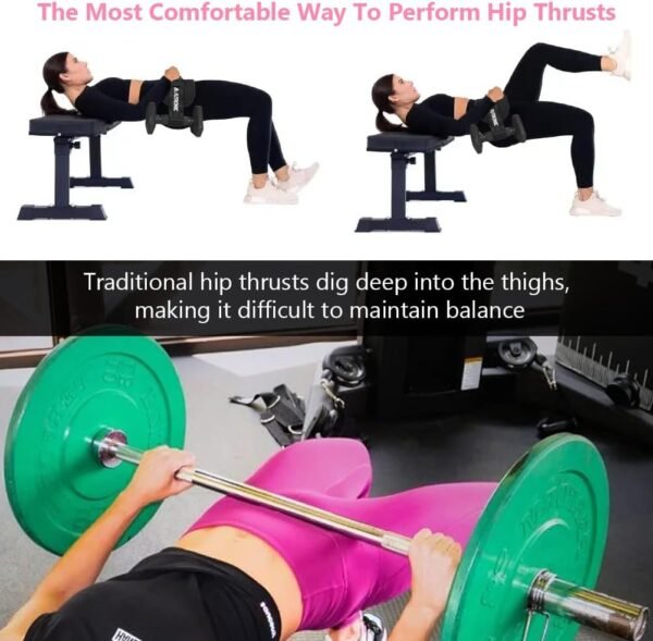 Exercise Hip Thrust Belt, Glute Trainer, Adjustable Hip Thrust Belt with Extra Padding for Dumbbells Kettlebells Gym Fitness Bodybuilding Weightlifting - Image 6