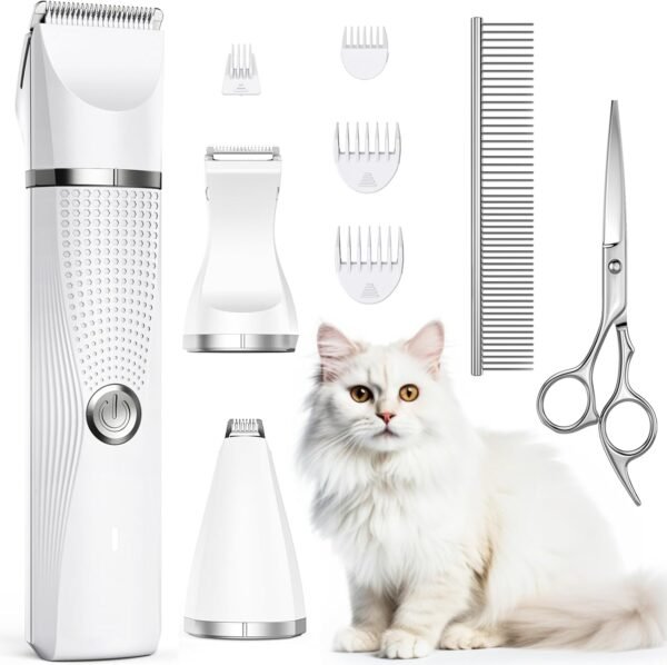 Cat Grooming Clippers Kit for Matted Hair, Bautrium 3 in 1 Electric Pet Hair Trimmer for Thick Hair, Heavy Coat Butt Shaver Cordless Cat Razor Claw Fur Trimmer for Dogs and Other Small Animals at Home - Image 2