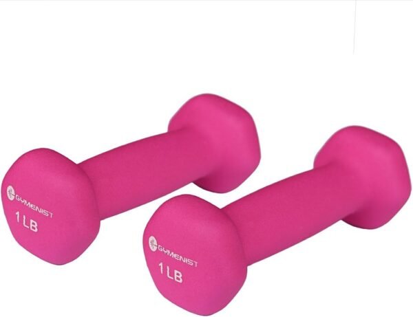 GYMENIST Pair of Dumbbells Set of 2 Soft Non Slip Grip Dumbbells Pair Covered with Neoprene - Image 2