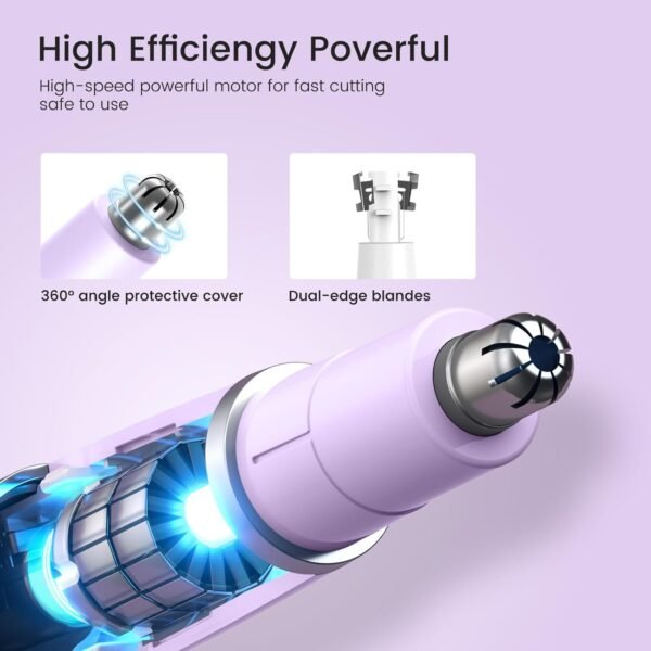 Nose Hair Trimmer for Women - 2 in 1 Professional Painless Eyebrow and Facial Hair Trimmer for Men and Women, USB Rechargeable Trimmer Double Edged Blades Easy to Clean - Image 5