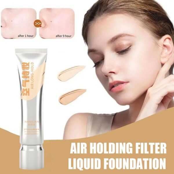 30g Air Holding Filter Liquid Foundation Waterproof Liquid Foundation Full Coverage Moisturizing Concealer Oil Control Nude Makeup Foundation Long-Lasting Waterproof BB Cream - Image 5