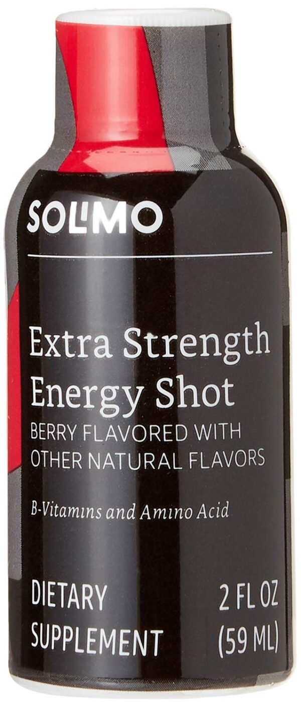 Amazon Brand - Solimo Energy Shot, Berry Flavor, 2 fl oz (Pack of 12) - Image 3