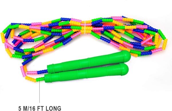 Coolrunner 16 FT Long Jump Rope(2 PACK), Double Dutch Jump Ropes, Soft Beaded Skipping for Kids Adults, Plastic Segmented Long Enough for 4-5 Jumpers - Image 3