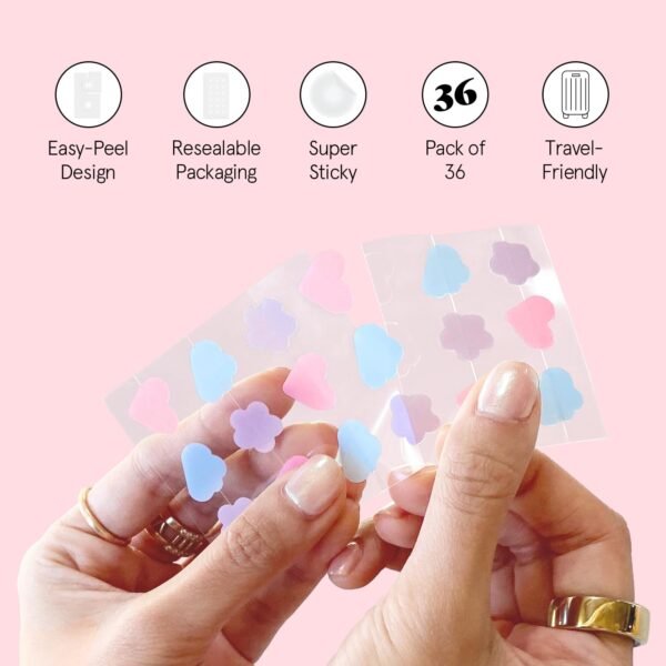 grace & stella Pimple Patches for Face - Cute Hydrocolloid Dots That Help Protect Acne & Reduce Redness - Fun Zit Stickers to Cover Blemishes - Dermatologist-Tested, Vegan (Multishape, 36 Count) - Image 9