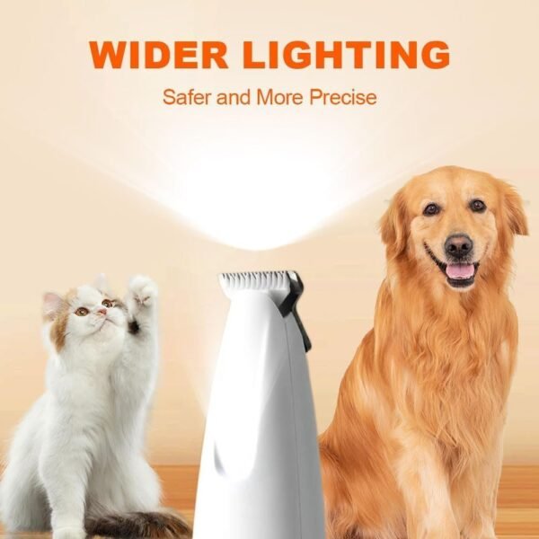 Saffory Electric Paw Trimmer with LED Light - Waterproof, Rechargeable, Low Noise Pet Hair Shaver for Dogs and Cats - Image 7