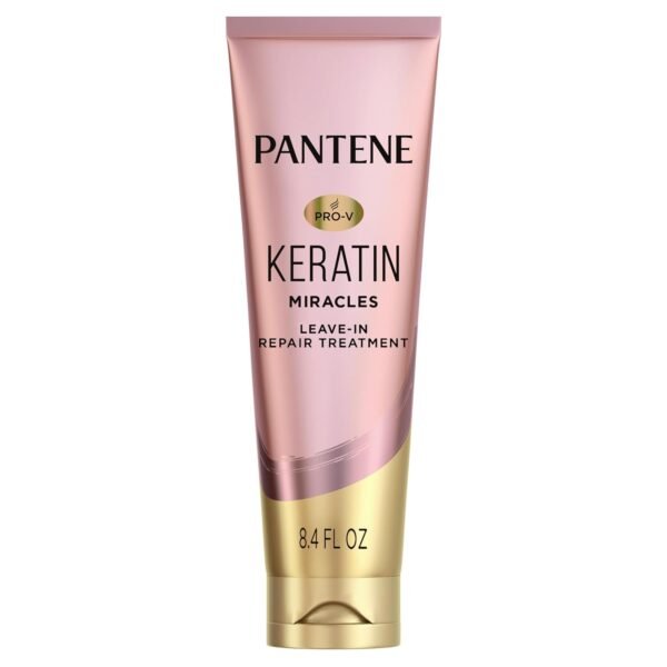 Pantene Keratin Leave-In Conditioner with Argan Oil, Protein Treatment for Dry, Damaged & Color-Treated Hair, Repairs Split Ends & Protects from Damage, Formaldehyde-Free, 8.4 Fl Oz - Image 2