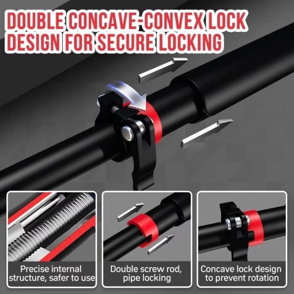 Pull Up Bar - Iwondgym Two-way Support Pullup Bar for Doorway with Dual Security Locking & No Screws, Strength Training Chin up Bar for Home Gym with Level Meter & Adjustable Width, Max Load 880 LBS - Image 5