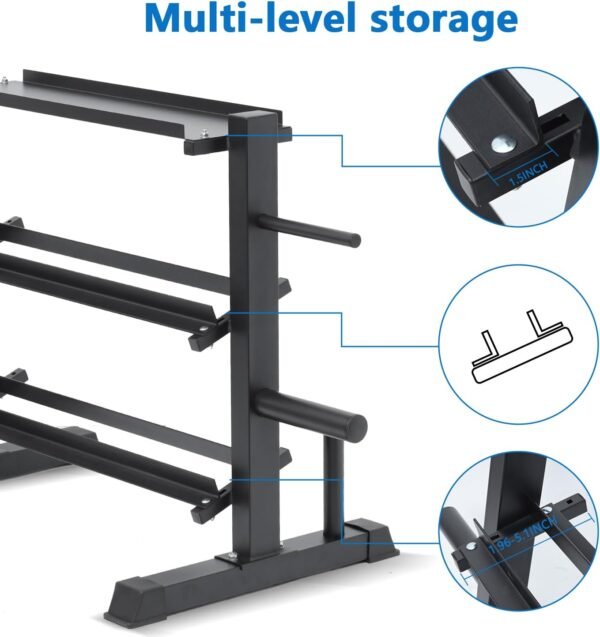 Adjustable Dumbbell Rack, Dumbbell Set with Storage Rack for Kettlebells, Weight Organizer Stand, Weight Rack, Kettlebell Rack - Image 4