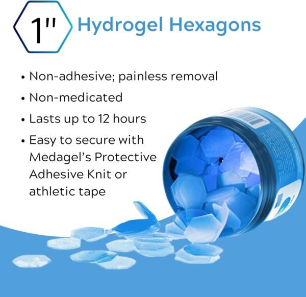 Hexagels® Plus Aloe Vera Paraben Free Hydrogel Pads, Blister Prevention, Protection & Treatment, Instant Cooling & Soothing Relief of Skin Irritations, 200 Hexagon Pads (Paraben Free Formula) - Image 7