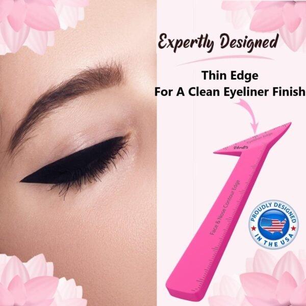 Eyeliner Stencils Pencil Liquid Waterproof Tool For Liner Makeup Brush Pen Stamp Thin Sharpener Cat Eyes Small Angled Wing Tip | Real Beginners Techniques Eye Shadow Lines Gel Eyebrow Pomade Black - Image 4
