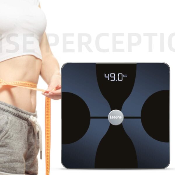 Leaone Bluetooth Body Fat Scale USB Rechargeable Smart Digital Bathroom Weight Scale Body Composition Analyzer with iOS & Android App for Body Weight Fat Water Black 1Lb - Image 6
