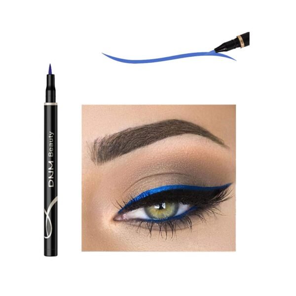DNM Cat Eye Makeup Waterproof Neon Colorful Liquid Eyeliner Pen Make Up Comestics Long-lasting Black Eye Liner Pencil Makeup Tools (blue) - Image 2