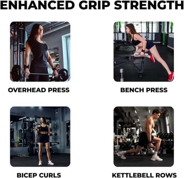 Weight Lifting Grips with Wrist Straps - Non Slip Lifting Straps for Weightlifting, Deadlifting, Powerlifting and Pull Ups, Padded Weight Lifting Gloves with Deadlift Straps for Women and Men - Image 8