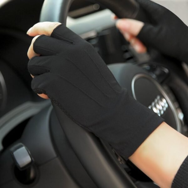 JIAHG Women Men's Driving Gloves Summer UV Sun Gloves Non Slip Touchscreen Cotton Gloves Outdoor Sunblock Gloves for Cycling - Image 7