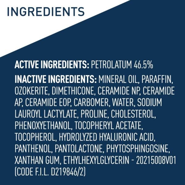 CeraVe Healing Ointment, Hydrating Skin Protectant With Petrolatum, Hyaluronic Acid & Ceramides, Face & Body Skin Barrier Repair For Cracked, Chafed, Dry Skin, Fragrance Free & Lanolin Free, 3 Oz - Image 11