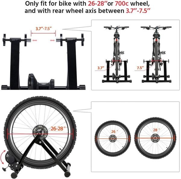 Yaheetech Bike Trainer Stationary Bike Stand Magnetic Bike Trainer Stand for Indoor Riding Premium Steel Bicycle Trainer Accessories Fits for 26in-28in, 700C Wheels - Image 7