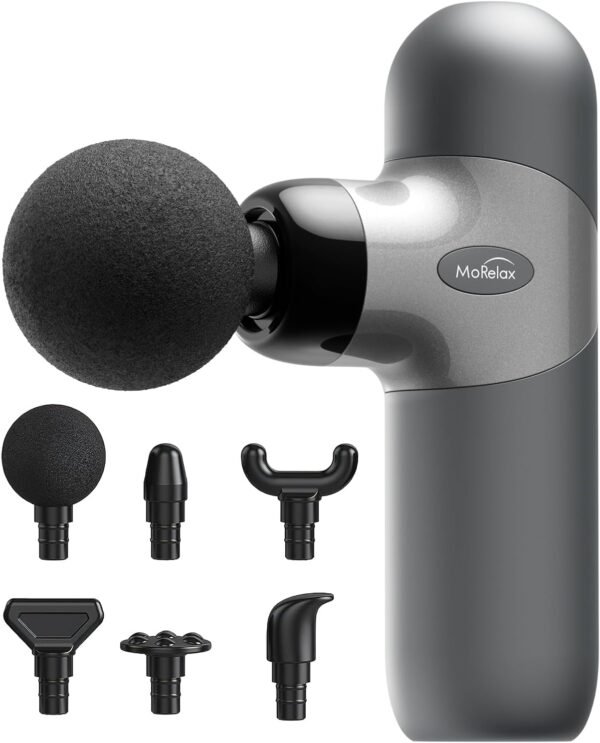Mini Massage Gun,Portable Percussion Muscle Massager for Whole Body Back Pain Relief, Muscle Massager with 6 Massage Heads 4 Speeds, Best Gift for Him/Her - Image 2