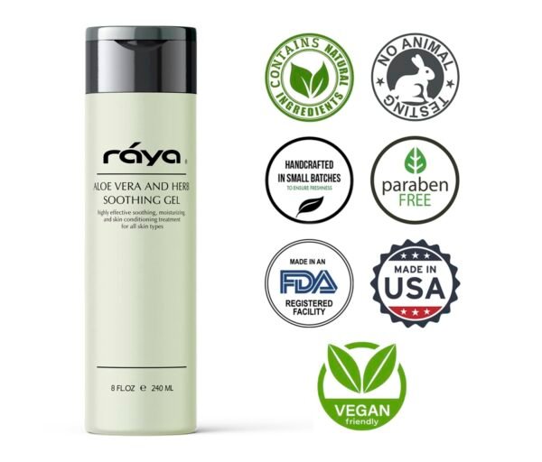 Raya Aloe Vera and Herbs Soothing Gel (323) | Effective, Soothing, and Moisturizing Treatment for the Face and Body | Comforts Dry, Chapped, and Irritated Skin - Image 5