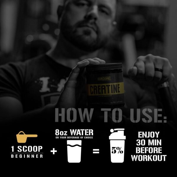 5% Nutrition Core Creatine | Micronized Creatine Monohydrate Powder | 5G, 5000mg, 60 Servings (Unflavored) - Image 6