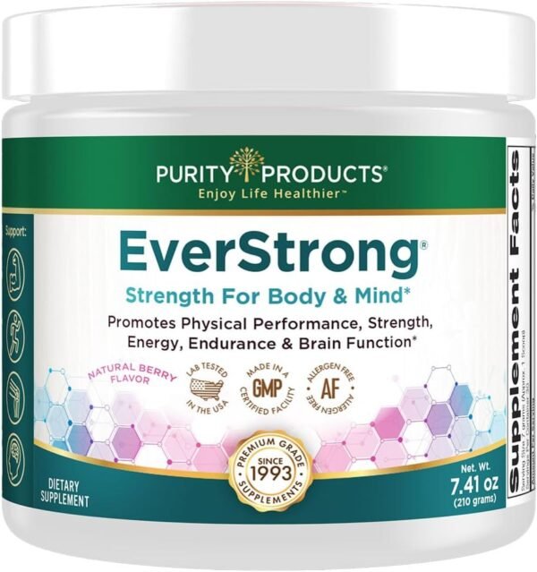 Purity Products EverStrong Powder from Muscle Matrix Blend - Creapure Creatine - Boron (FruiteX-B PhytoBoron) - CoffeeBerry Extract - Boosted with 1000 IU Vitamin D - Berry Burst (210 g) - Image 2