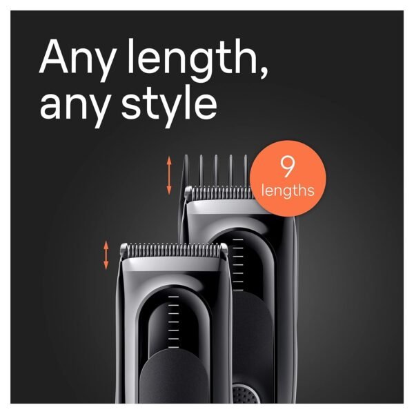 Braun Hair Clippers Series 5 5310, Hair Clippers for Men, Hair Clip from Home with 9 Length Settings, Incl. Memory SafetyLock Recall Setting, Ultra-Sharp Blades, 2 Combs, - Image 7