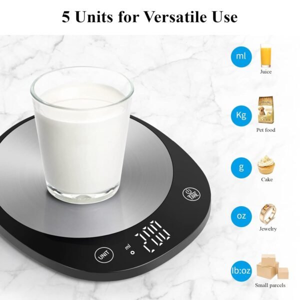 Homebuds 22lb Digital Food Scale Grams and Ounces in 1g, High Precision Assured by Kitchen Scale Professional Factory Since 2001, Gram Scale for Cooking and Baking, LED, 3*AAA Included, Black - Image 5