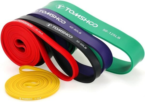 TOMSHOO Resistance Bands Set, Multiple Fitness Exercise Workout Bands with Storage Bag, Door Anchor, Pull Up Assistance Straps for Working Out, Body Stretching, Physical Therapy, More - Image 8