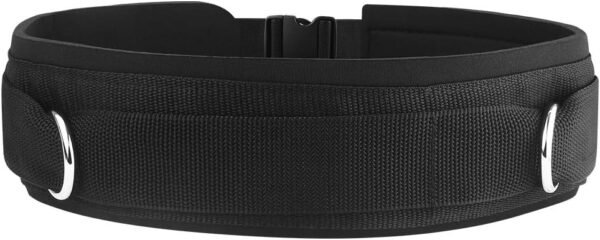 Waist Belt Neoprene Padded Gym Pulley Strap with Rings for Cable Machines Fitness Exercise Speed Agility Resistance Training - Image 2
