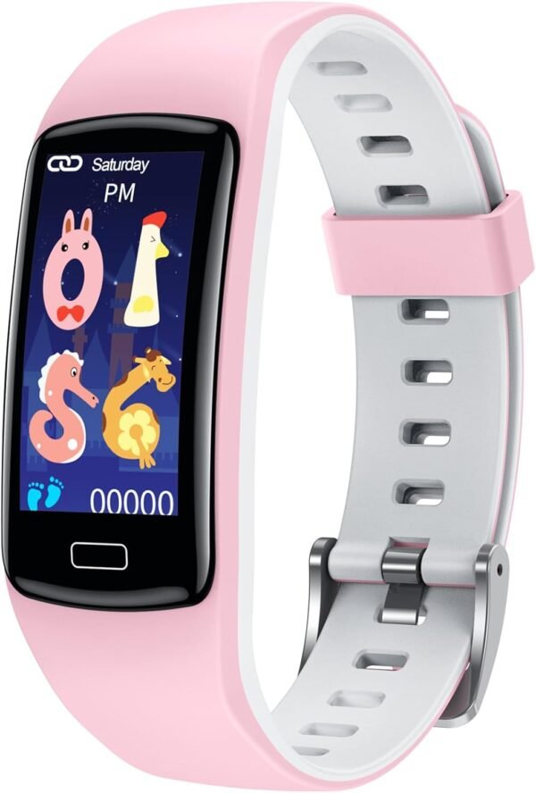 Smart Fitness Tracker Watch for Kids - Boys Girls Waterproof Smartwatch with Pedometer Heart Rate Sleep Tracking Alarm Clock Activity Tracker Calorie Step Counter Watch for Girls Boys Teens - Image 2
