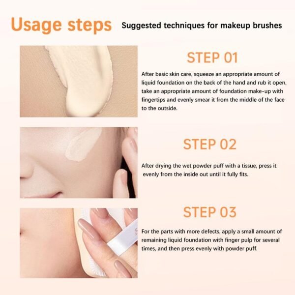 30g Air Holding Filter Liquid Foundation Waterproof Liquid Foundation Full Coverage Moisturizing Concealer Oil Control Nude Makeup Foundation Long-Lasting Waterproof BB Cream - Image 10