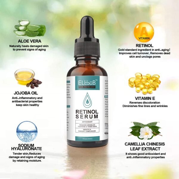 Day-Night Anti Aging Vitamin C Serum Retinol Serum For Face with Retinol & Amino Acids - Boost Skin Collagen,Hydrate & Plump Skin Facial Serum - Image 8