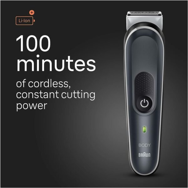 Braun Body Groomer 5 for Men, BG5340, Manscaping Tool, SkinShield Technology, Sensitive Comb, Lifetime Sharp Metal Blade, Body Groomer for Men, Gray/White - Image 6