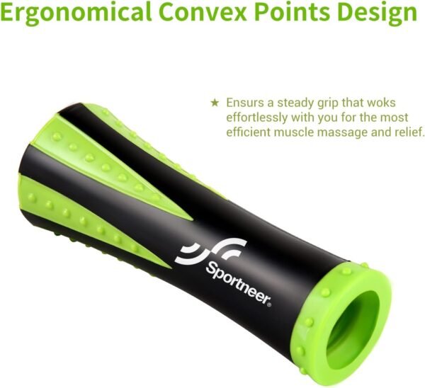Sportneer Muscle Roller Stick - Massage Stick for Athletes - Reducing Soreness and Muscle Strain, Soothing Legs Cramps - Physical Therapy & Body Recovery - Black Green - Image 5