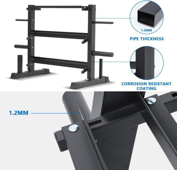 Adjustable Dumbbell Rack, Dumbbell Set with Storage Rack for Kettlebells, Weight Organizer Stand, Weight Rack, Kettlebell Rack - Image 6