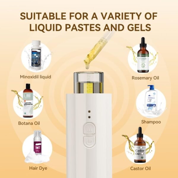Electric Hair Oil Applicator and Scalp Massager 2 in 1, Latest Scalp Oil Applicator for ALL Hair Essential Oil Serum, Electric Quantitative Oil Dispensing Brush Handheld Hair Oil Dispenser Comb - Image 7
