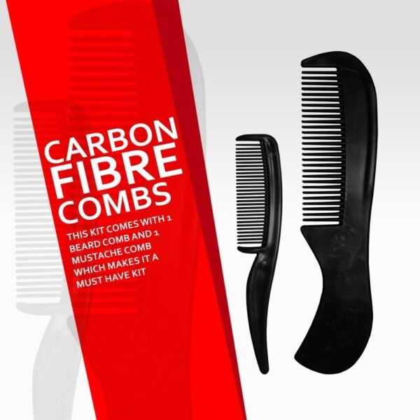 5” Professional Beard and Mustache Scissors, German Steel Beard Scissors Come with Mustache Comb, Beard Comb and Carrying Pouch. Grooming Scissor for All Facial Hair Scissors (Black). - Image 6